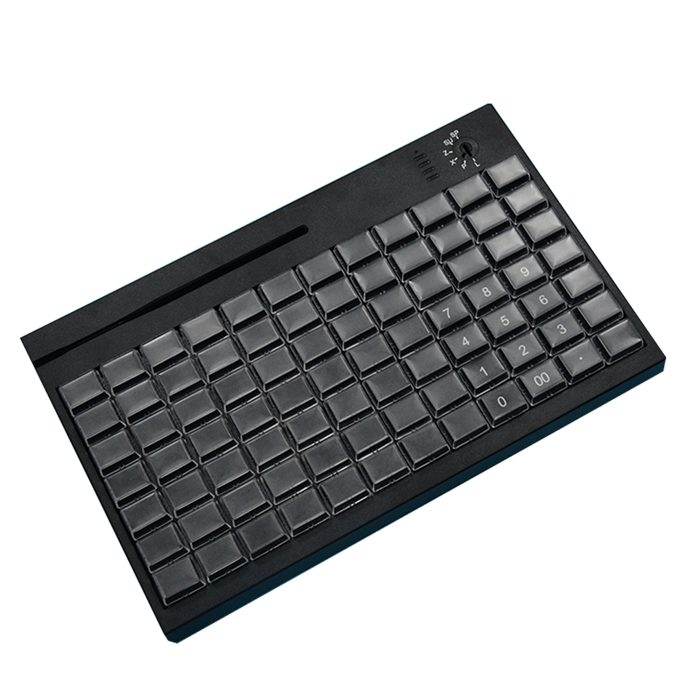 HCCTG Programmierbare USB-POS-Tastatur mit 84 Tasten und Magnetstreifenleser KB84
