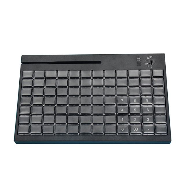 HCCTG Programmierbare USB-POS-Tastatur mit 84 Tasten und Magnetstreifenleser KB84