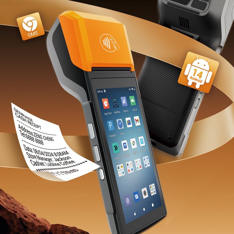 HCCTG NFC GPS 4G Android 14 Smart Mobile Terminal mit 58 -mm -Drucker R330 Plus