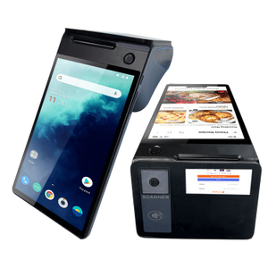 Android 14 Dual Screen 8+2,66 Zoll NFC Handheld POS Terminal mit 58mm Ticketdrucker Kontaktloser Kartenleser Zahlung Z150