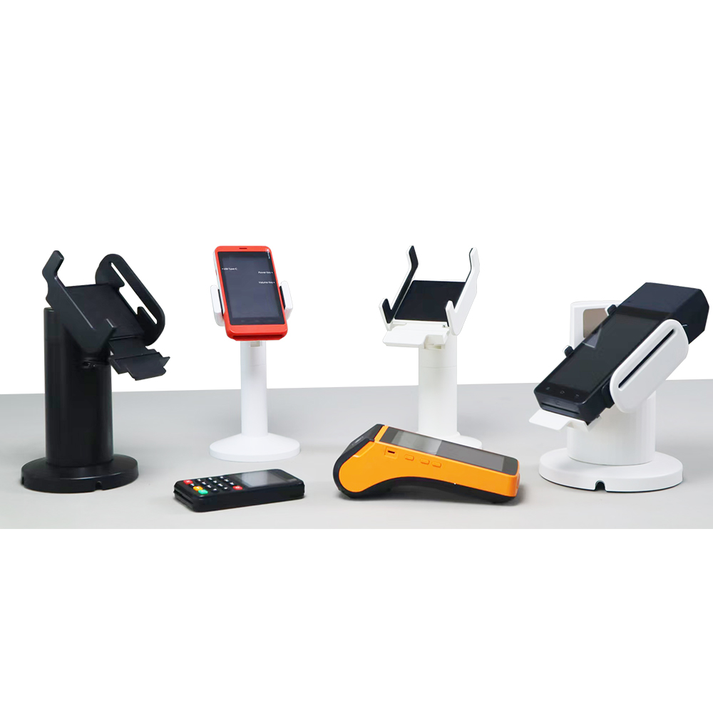 Einstellbarer Drehwinkel, dehnbarer universeller Handheld-POS-Ständer mit Gummipolstern PS-S04