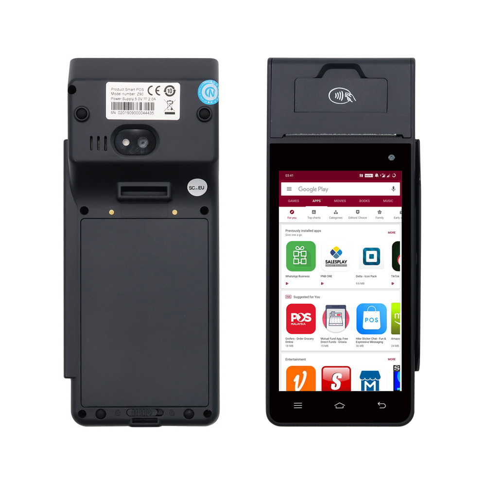 5 Zoll 4G Android 12 Kartenleser Handheld POS mit Drucker HCC-Z90