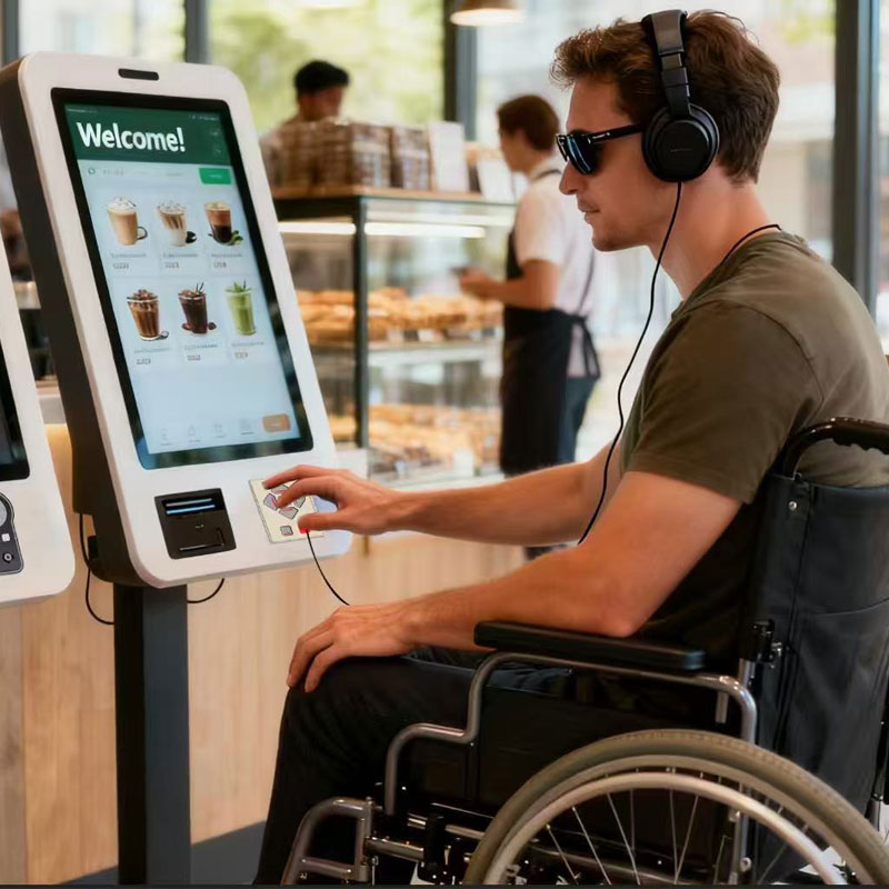 6 Tasten, programmierbare, hintergrundbeleuchtete Braille-ADA-DDA-Audio-Navigationstastatur für POS-Kioske AKB10