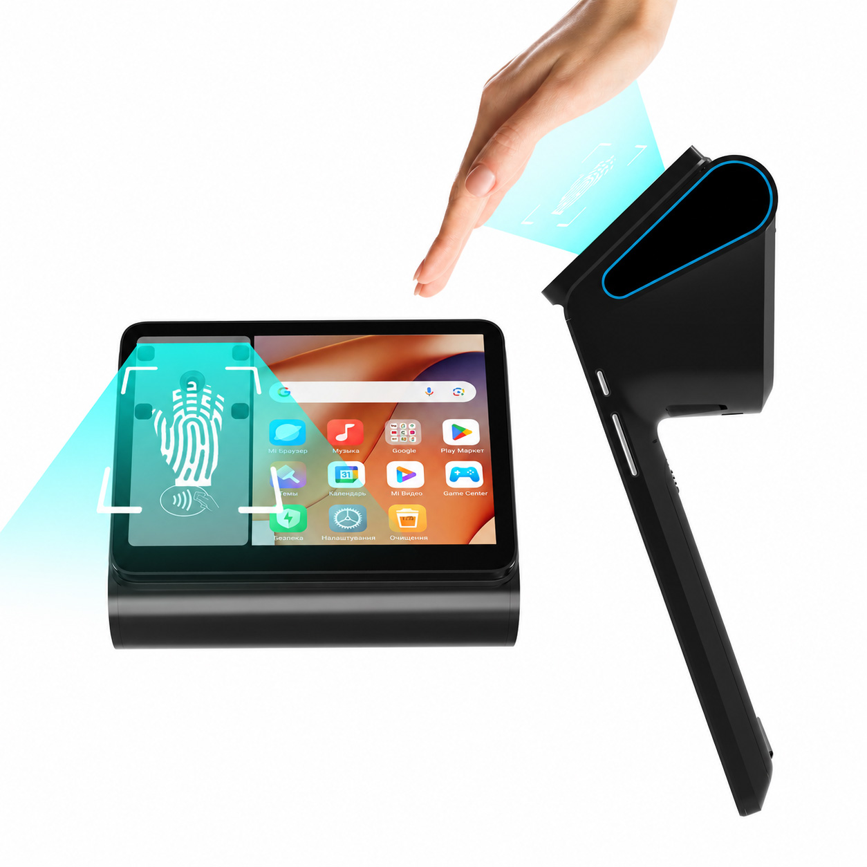 Hochsicheres Android 14-Handheld-POS-Terminal mit Handvenenerkennung und 4G WiFi BT5.0-Thermodrucker Z150P